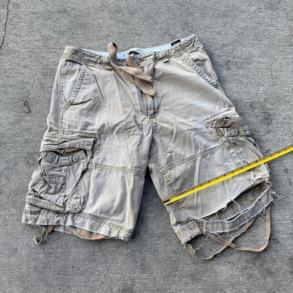 Abercrombie cargo shorts baggy distressed